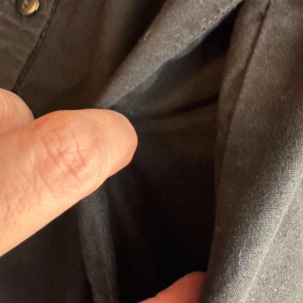 H&M Womens Button Front Shirt Dress Size 8 Stretch Military Pocket Stretch Black - Picture 6 of 8